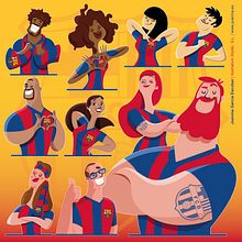 AVATARES FB BARCELONA. Un progetto di Illustrazione tradizionale, Pubblicità, Character design, Animazione di personaggi, Illustrazione vettoriale, Illustrazione digitale e Progettazione di giochi di Juanma García Escobar - 16.10.2022