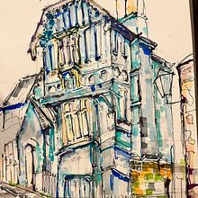 The Grey House: Expressive Architectural Sketching with Colored Markers. Sketching, Architecture, Architectural Illustration, and Sketchbook project by Max Robertson - 10.13.2022