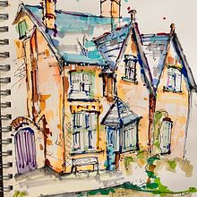 KO: Expressive Architectural Sketching with Colored Markers. Sketching, and Sketchbook project by Max Robertson - 10.18.2022