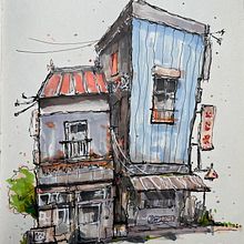My project for course: Expressive Architectural Sketching with Colored Markers. Sketching, Drawing, Architectural Illustration, Sketchbook & Ink Illustration project by Chris Pratt - 10.18.2022