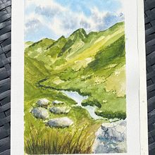 My project for course: Natural Landscapes in Watercolor. Un projet de Beaux Arts, Peinture , et Aquarelle de Sally - 18.10.2022