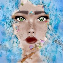 Mi proyecto del curso: Retratos digitales de fantasía con Photoshop. Projekt z dziedziny Trad, c, jna ilustracja,  R, sunek, Ilustracja c, frowa, Portret, R, sunek c, frow, Malarstwo c i frowe użytkownika Karen Andrea - 18.10.2022
