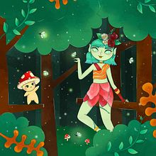 Bosque encantado: Ilustração com um toque de fantasia no seu estilo. Traditional illustration, Drawing, Digital Illustration, Watercolor Painting, and Color Theor project by laurabaierle - 10.19.2022