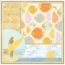 Collection de motifs Écume. Un proyecto de Ilustración tradicional, Ilustración vectorial, Ilustración digital, Pattern Design, Estampación textil, Diseño textil, Diseño de papelería				, Packaging y Decoración de interiores de Léna Bousquet - 20.10.2022