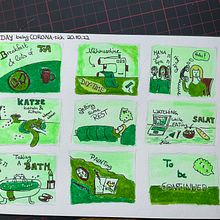 Mein Abschlussprojekt für den Kurs: Illustriertes Tagebuch: Tägliche bewusste Übung. Projekt z dziedziny  Sztuki piękne, Sketching, Kreat, wność,  R, sunek i Sketchbook użytkownika Heike Hoffmann - 21.10.2022