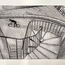 Recreación Fotografía de Henry Cartier Bresson. Een project van Traditionele illustratie van Ainhoa González García - 21.10.2022