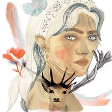 My project for course: Illustrated Portrait in Watercolor. Un proyecto de Ilustración tradicional, Bellas Artes, Pintura, Dibujo, Pintura a la acuarela, Dibujo de Retrato y Dibujo artístico de laparpinel - 22.10.2022