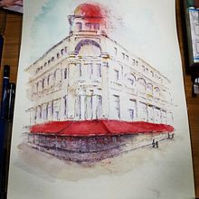 My project for course: Architectural Sketching with Watercolor and Ink. Sketching, Drawing, Watercolor Painting, Architectural Illustration, Sketchbook & Ink Illustration project by John Joseph Manuel - 10.22.2022