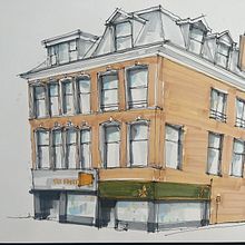 My project for course: Expressive Architectural Sketching with Colored Markers. Sketching, Drawing, Architectural Illustration, Sketchbook & Ink Illustration project by Sander Veenstra - 10.22.2022