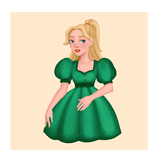 Green Dress Girl (animated in DragonBones Pro). Een project van Animatie, Ontwerp van personages, 2D-animatie y Rigging van Zeynep Bige Yalın - 10.09.2022