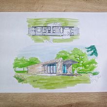 Meu projeto do curso: Ilustração artística de arquitetura à mão livre. Architecture, Pencil Drawing, and Architectural Illustration project by pettersoncarvalho9 - 10.22.2022
