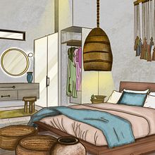 Habitación Boho . Een project van Interieurontwerp van Valentina Castilla - 13.10.2022