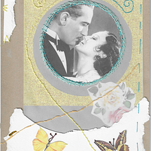 BORDADO SOBRE PAPEL AMOR. Collage, and Embroider project by Yani Ferreira - 10.23.2022