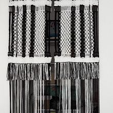 Macramé black and white curtain for my storage room. Accessor, Design, Decoration, Macramé, Textile Design, Arts, Crafts, Interior Design, and Fiber Arts project by Dana E. - 05.10.2023