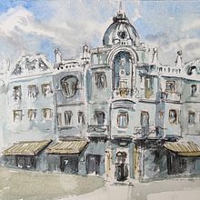 My project for course: Architectural Sketching with Watercolor and Ink. Sketching, Drawing, Watercolor Painting, Architectural Illustration, Sketchbook & Ink Illustration project by Mircea G - 10.24.2022
