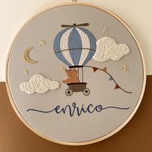 Quadro bastidor Bordado | Balão Urso  - Preenchimento corrente  Ein Projekt aus dem Bereich Stickerei, Dekoration von Innenräumen, H und werk von Alessandra Araújo - 24.10.2022