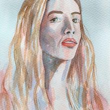 My project for course: Artistic Portrait with Watercolors. Fine Arts, Painting, Watercolor Painting, and Portrait Drawing project by pat - 10.25.2022