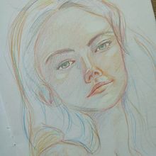 Mein Abschlussprojekt für den Kurs: Lebendiges Porträtzeichnen mit Buntstiften Ein Projekt aus dem Bereich Zeichnung, Porträtzeichnung, Sketchbook und Zeichnen mit Buntstiften von Marlit Mogritz - 24.10.2022