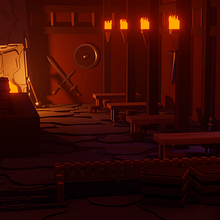 Medieval tavern. Design, Traditional illustration, 3D, Animation, Character Design, Fine Arts, Game Design, Graphic Design, Interior Architecture, and Lighting Design project by Raúl García Paredes - 10.25.2022