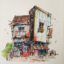 My project for course: Expressive Architectural Sketching with Colored Markers Ein Projekt aus dem Bereich Skizzenentwurf, Zeichnung, Architektonische Illustration, Sketchbook und Illustration mit Tinte von tanya_glnn - 25.10.2022