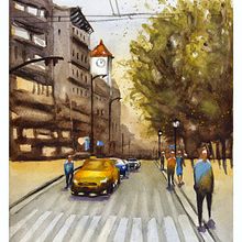 My project for course: Urban Landscapes in Watercolor. Fine Arts, Watercolor Painting, and Architectural Illustration project by koutna_marianna - 10.26.2022