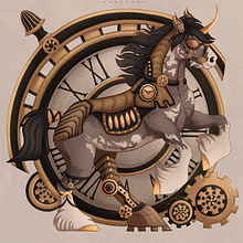 Steampunk Horse  Ein Projekt aus dem Bereich Traditionelle Illustration und Design von Figuren von Karolina Pawłowska - 15.09.2022