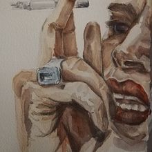 Il mio progetto del corso: Ritratto ad acquerello a partire da una fotografia. Un progetto di Illustrazione tradizionale, Pittura ad acquerello e Disegno di ritratti di Silvia - 26.10.2022