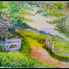 Meu projeto do curso: Paisagens naturais em aquarela. Un proyecto de Bellas Artes, Pintura y Pintura a la acuarela de Cristina Colato - 28.10.2022