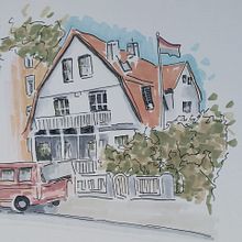 Mein Abschlussprojekt für den Kurs: Expressive Architekturskizzen mit Markern. Un proyecto de Bocetado, Ilustración arquitectónica, Sketchbook, Ilustración con tinta y Dibujo de Sabine Ringel - 29.10.2022