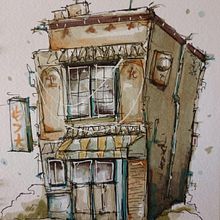 Mon projet du cours : Esquisses d'architecture expressives aux feutres de couleur. Sketching, Drawing, Architectural Illustration, Sketchbook & Ink Illustration project by overgrown_lawn_888 - 10.30.2022