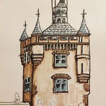 Mi proyecto del curso: Dibujo arquitectónico expresivo con marcadores de colores Ein Projekt aus dem Bereich Skizzenentwurf, Zeichnung, Architektonische Illustration, Sketchbook und Illustration mit Tinte von Cecilia Mussat - 31.10.2022