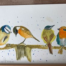 My project for course: Artistic Watercolor Techniques for Illustrating Birds. Traditional illustration, Watercolor Painting, Realistic Drawing, and Naturalistic Illustration project by Priscilla - 10.31.2022