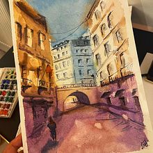 My project for course: Architectural Illustration with Watercolor. Un proyecto de Ilustración tradicional, Bocetado, Dibujo, Pintura a la acuarela, Ilustración arquitectónica y Sketchbook de atilla aydemir - 30.10.2022