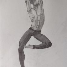 Meu projeto do curso: Desenho anatômico para principiantes. Nome do projeto:O Bailarino. Fine Arts, Sketching, Pencil Drawing, Drawing, Realistic Drawing, Figure Drawing, and Traditional illustration project by Amanda Joaquim - 10.31.2022