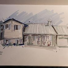 My project for course: Expressive Architectural Sketching with Colored Markers. Sketching, Drawing, Architectural Illustration, Sketchbook & Ink Illustration project by Marcus Wells - 10.30.2022