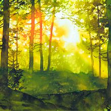 Final project from my first Domestika course - Dreamy Watercolor Landscapes: Paint with Light