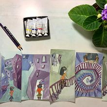My project for course: Narrative Illustration: Tell a Story without Words. Un proyecto de Ilustración tradicional, Dibujo, Stor, telling, Ilustración infantil, Narrativa, Pintura gouache y Álbum ilustrado						 de meyoung - 01.11.2022