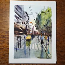 Mon projet du cours : Paysages urbains à l’aquarelle Ein Projekt aus dem Bereich Bildende Künste, Aquarellmalerei und Architektonische Illustration von andrea_nail - 26.09.2022