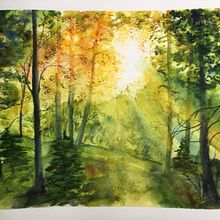 My project for course: Dreamy Watercolor Landscapes: Paint with Light. Un progetto di Pittura e Pittura ad acquerello di Béatrice Ledermann - 02.11.2022