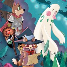 Mi proyecto del curso: Ilustración de animales fantásticos en Procreate “The Quest”. Projekt z dziedziny Tradycyjna ilustracja, Projektowanie postaci,  Rysunek, Ilustracja cyfrowa, Storytelling i Narracja użytkownika Ely Hoshino - 03.11.2022