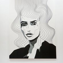 Tape Art Portrait Mural OHHH DE COLOGNE. Een project van  Beeldende kunst,  Urban art, Interieurontwerp y  Interieurdecoratie van Tape That - 03.11.2022