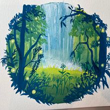 My project for course: Painting Atmospheric Landscapes with Gouache. Traditional illustration, Painting, and Gouache Painting project by Zhou Su - 11.04.2022