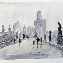 Mi proyecto del curso: Paisajes urbanos en acuarela. Un progetto di Belle arti, Pittura ad acquerello e Illustrazione architettonica di Luis Serrano - 04.11.2022