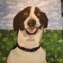 Pet portraits with fabric and thread painted by machine. Arts, and Crafts project by Nancy Perennec - 11.04.2022