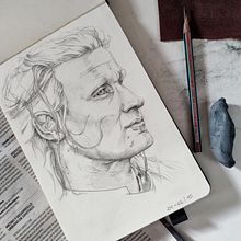 Mi proyecto del curso: Sketchbook de retrato: explora el rostro humano. Sketching, Drawing, Portrait Drawing, Artistic Drawing, and Sketchbook project by Karla H. Poblete - 11.06.2022