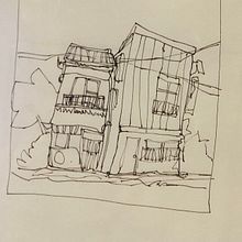 Mon projet du cours : Esquisses d'architecture expressives aux feutres de couleur. Sketching, Drawing, Architectural Illustration, Sketchbook & Ink Illustration project by colibrius - 10.30.2022