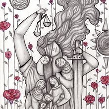 1st project: cover book : Syrians with Lady Justice - 2nd Project: Women from Syria regain their Agency   Ein Projekt aus dem Bereich Traditionelle Illustration von Dima Nachawi - 02.09.2022