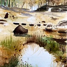 Mi proyecto del curso: Paisajes naturales en acuarela. Fine Arts, Painting, and Watercolor Painting project by micaela.coronel - 11.05.2022