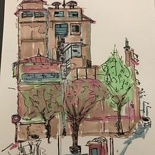 Mi proyecto del curso: Dibujo arquitectónico expresivo con marcadores de colores. Un progetto di Sketchbook di jbcamin - 06.11.2022