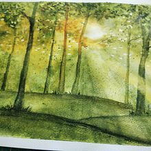 Mój projekt z kursu: Oniryczne pejzaże akwarelą: maluj światłem . % ald_ona tarafından hazırlanan Tablo, Sulubo, Ve a Resim projesi - 11.07.2022